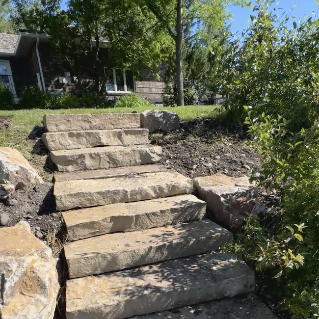 Outdoor Stepping Stones Installation in a Backyard in Eastern Idaho