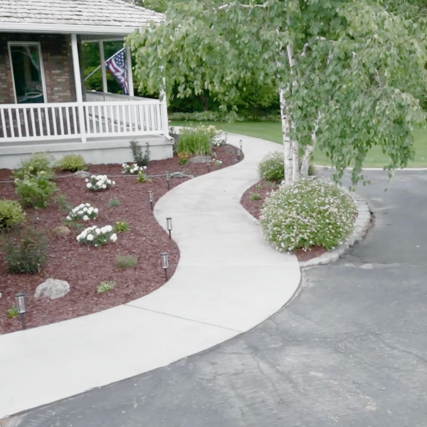 Outdoor stepping stones installation in backyard in Rexburg